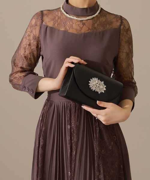 2way クラッチバッグ　パーティーバッグ　ショルダーバッグ　ビジュー　新品 Lace Ladies クラッチバッグ パーティーバッグ 2WAY ビジュー