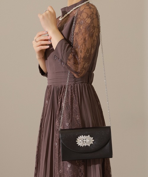 Lace Ladies クラッチバッグ パーティーバッグ 2WAY ビジュー