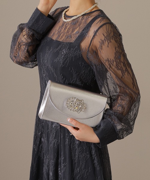 Lace Ladies クラッチバッグ パーティーバッグ 2WAY ビジュー