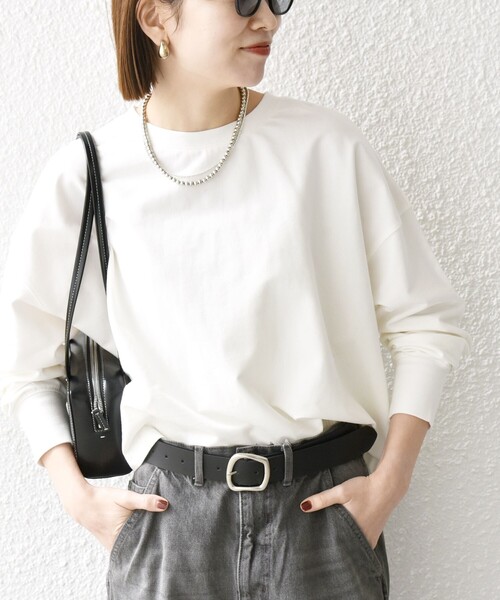 tシャツ SHIPS any:「洗濯機可能」インレイ ロングスリーブ コンパクト プルオーバー レディース