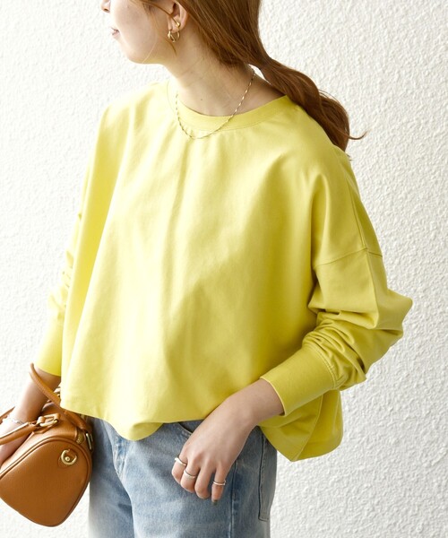 レザレクション　新品未使用タグ付き　レディースLサイズトップス　イエロー SHIPS any tシャツ any:「洗濯機可能」インレイ ロングスリーブ