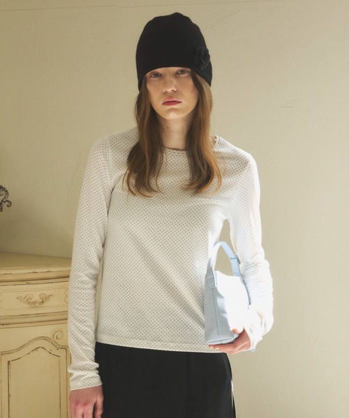 tシャツ mini dot long t-shirt / ミニドットロンT レディース GIUNON tシャツ mini dot long t-shirt / ミニドットロンT