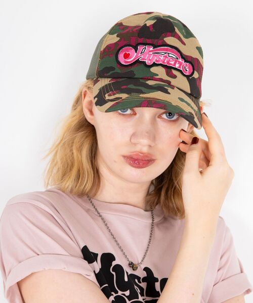 【好評にて期間延長】 GLAMOUR HYSTERIC キャップ メッシュキャップ HYS WOODLAND 帽子 帽子