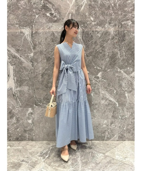 LOULOU WILLOUGHBY リネン100% 麻 ストライプ ワンピース LOULOU WILLOUGHBY ワンピース 「LOULOU WILLOUGHBY」ストライプ