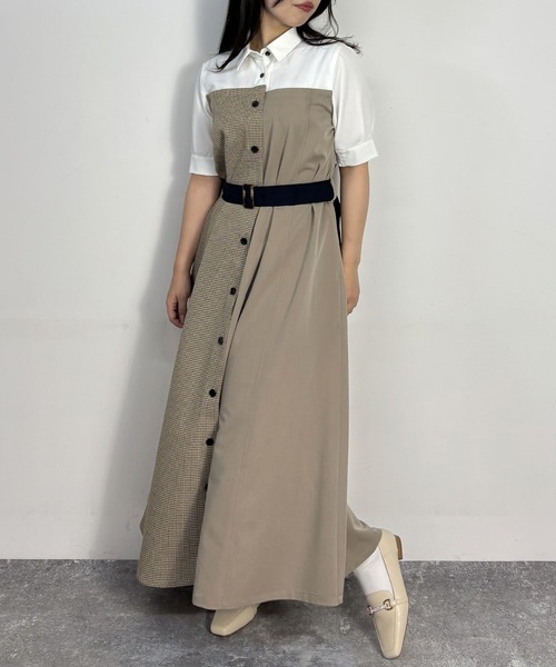 ワンピース ドッキング風シャツワンピース : ZOZOTOWN Yahoo!店
