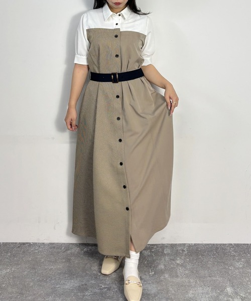 ワンピース ドッキング風シャツワンピース : ZOZOTOWN Yahoo!店