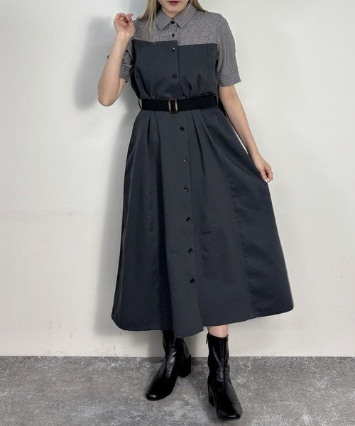 ワンピース ドッキング風シャツワンピース : ZOZOTOWN Yahoo!店