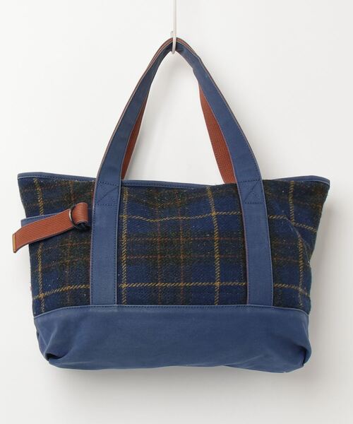 「Relate」 チェック柄トートバッグ「HARRIS TWEEDコラボ」 - ブルー レディース_画像2