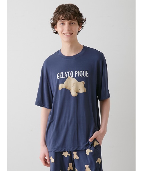 ONLINE限定】【接触冷感】ベアワンポイントTシャツ&ストライプ