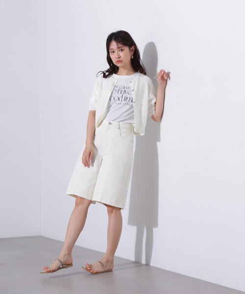 カーディガン スパンコールショートカーディガン レディース N.Natural Beauty Basic カーディガン スパンコールショート