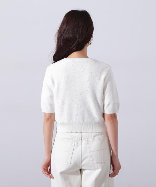 スパンコールショートカーディガン N.Natural Beauty Basic カーディガン スパンコールショート
