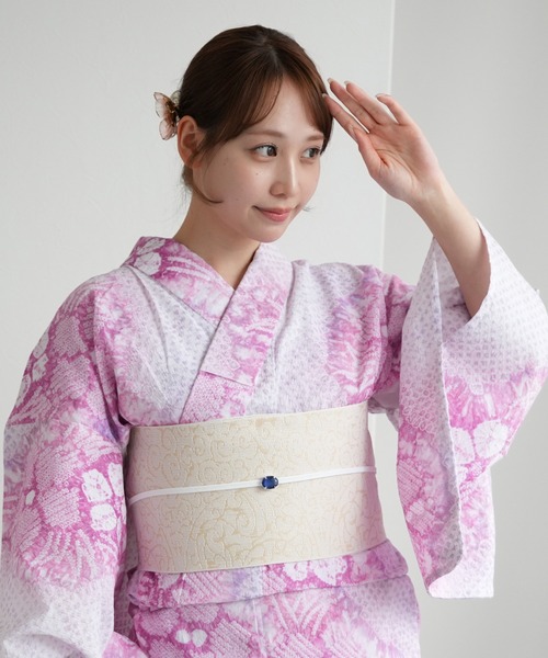 有松絞浴衣 utatane 浴衣 有松絞り浴衣3点セット 香り立つ桜色 レディース