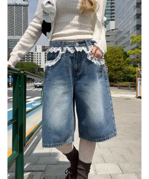 WC パンツ レースデザインハーフパンツ レディース : ZOZOTOWN