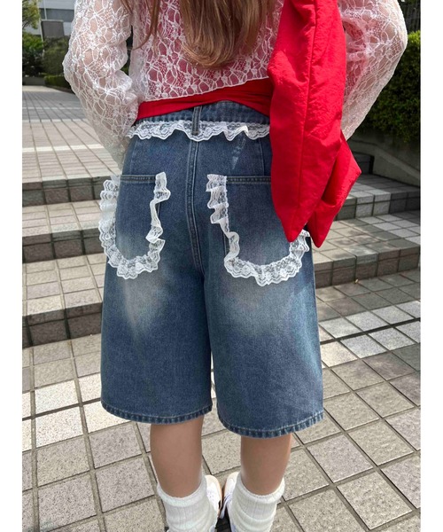 lace half pants レース パンツ lace half biker pants レディース : ZOZOTOWN Yahoo!店
