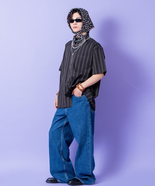 シャツ 半袖 a.p.o.v. レトロストライプシャツ メンズ レディース