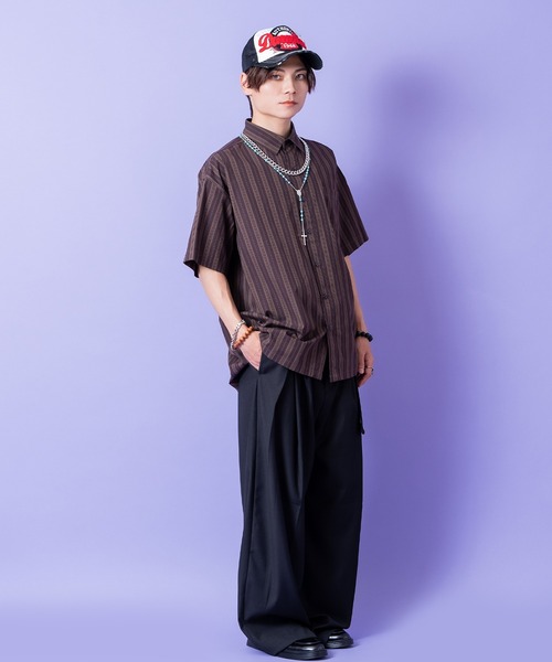 シャツ 半袖 a.p.o.v. レトロストライプシャツ メンズ レディース
