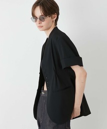 ジャケット・アウター LA PEAU DE GEM halfsleeve hole jacket la peau de gem ジャケット テーラードジャケット 「LA PEAU DE