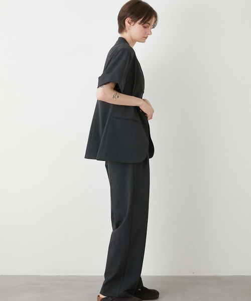 ジャケット・アウター LA PEAU DE GEM halfsleeve hole jacket la peau de gem ジャケット テーラードジャケット 「LA PEAU DE