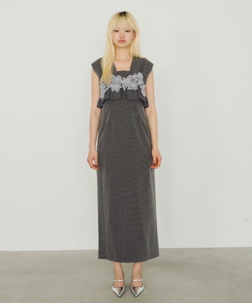 スーツ・フォーマル・ドレス pinstripe sleeveless bustier dress ANDRESD ドレス pinstripe sleeveless bustier dress / ピン