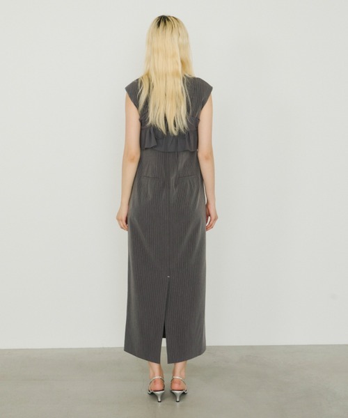 スーツ・フォーマル・ドレス pinstripe sleeveless bustier dress ANDRESD ドレス pinstripe sleeveless bustier dress / ピン