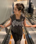 パーティードレス ドレス ピンストライプスリー...の詳細画像1