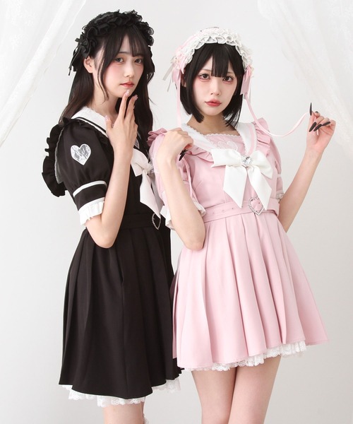 Dear My Love ワンピース 新品 DearMyLove ワンピース ハートレースリボンセーラーワンピース