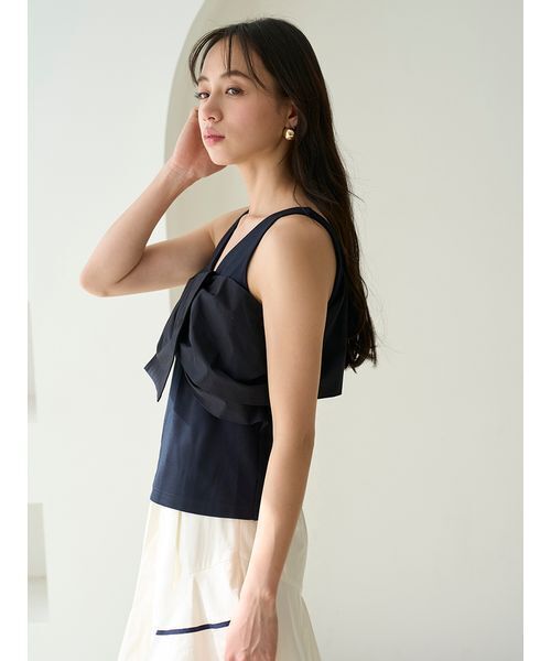 SNIDEL tシャツ リボンディテールカットプルオーバー レディース