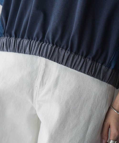 MAYSON GREY（メイソングレイ） tシャツ デニムドッキングドロスト