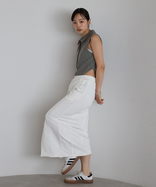 ENC ロング スカート front slit sweat skirt / フロントスリット