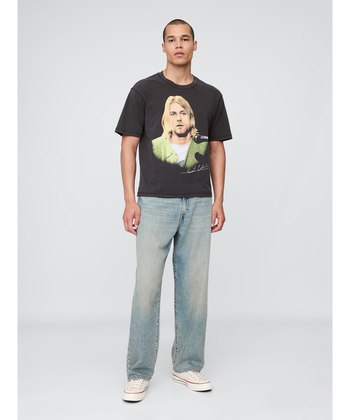  Cobain グラフィックTシャツ KURT COBAIN カートコバーン Tシャツ バンドTシャツ ブラック