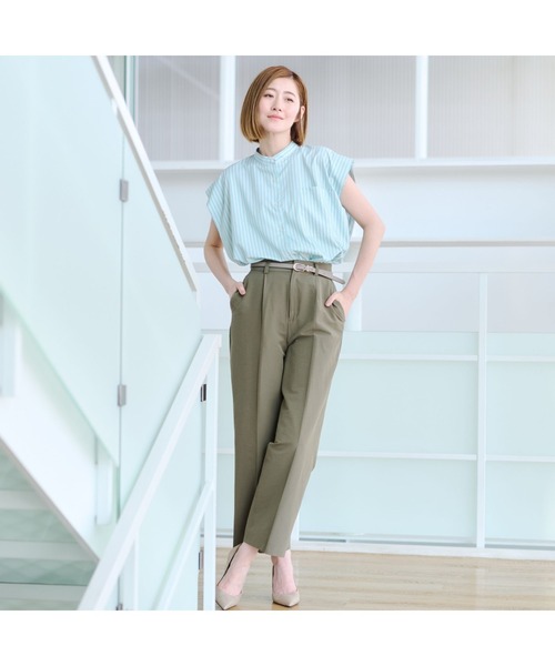 AOYAMA ブラウス シャツ 「超！接触冷感」スクエアオーバーシャツ