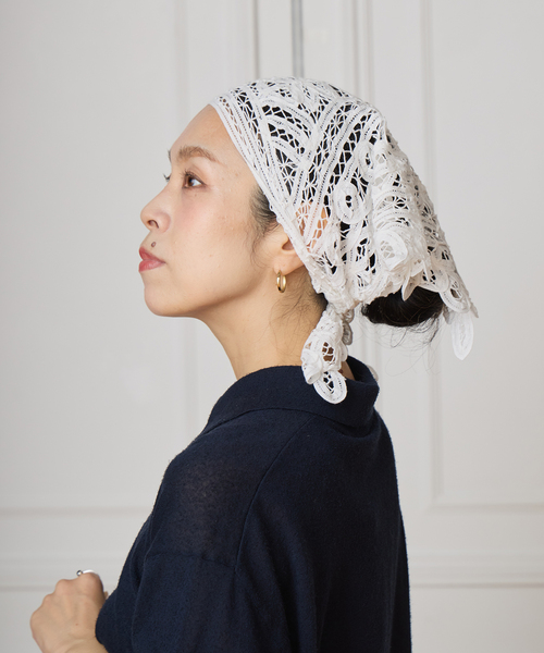 IENA LA BOUCLE バテンレースバブーシュカ 追加予約》IENA LA BOUCLE バテンレースバブーシュカ（スカーフ