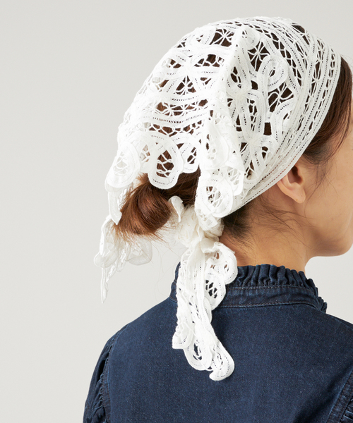 IENA LA BOUCLE バテンレースバブーシュカ IENA LA BOUCLE スカーフ バンダナ 「追加」IENA バテンレース