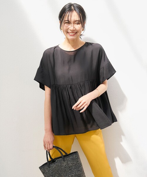 「UNFILO」 半袖ブラウス MEDIUM ブラック レディース