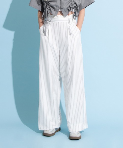 ぷにゅー PUNYUS（プニュズ） パンツ ダブルウエストストライプパンツ