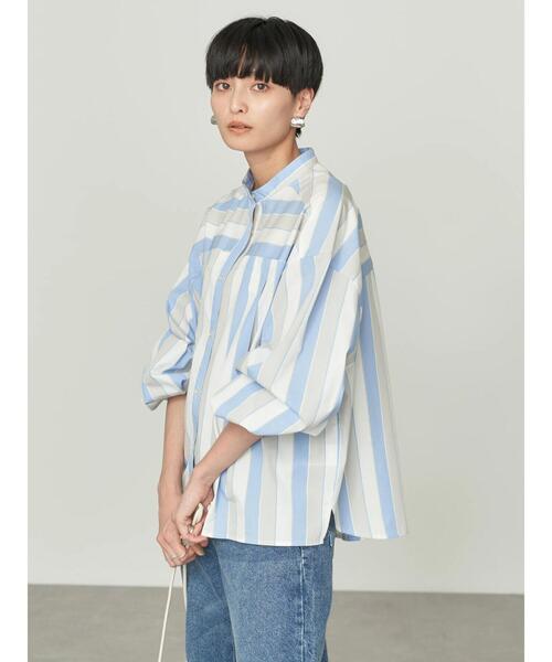 「AMERICAN HOLIC」 長袖ブラウス L ブルー レディース_画像2