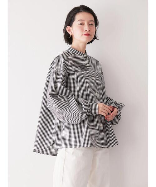 「AMERICAN HOLIC」 長袖ブラウス L ブルー レディース_画像3