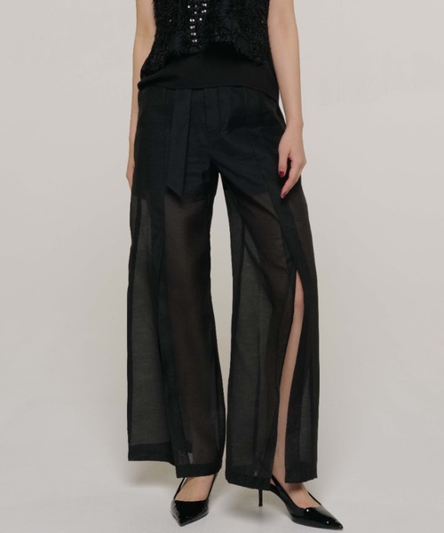 JOSE MOON（ジョゼムーン） ワイドパンツ パンツ CROSS SLIT SHEER