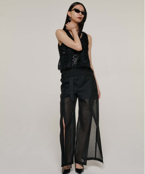 パンツ josemoon CROSS SLIT SHEER PANTS JOSE MOON（ジョゼムーン） パンツ CROSS SLIT SHEER PANTS/クロス