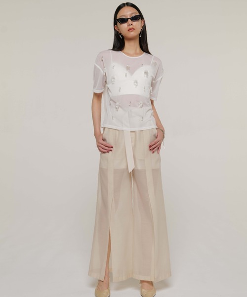 パンツ josemoon CROSS SLIT SHEER PANTS JOSE MOON（ジョゼムーン） パンツ CROSS SLIT SHEER PANTS/クロス