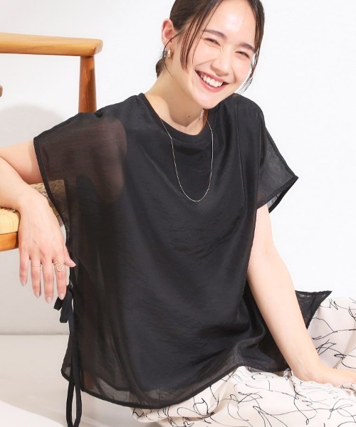 rosy monster luana tops ブラウス 半袖シアー ブラウス シャツ 半袖 