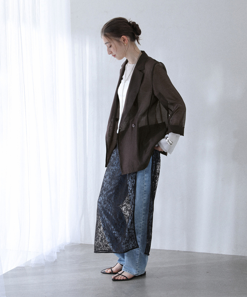 LaTotalite 【洗える】ウォッシャブルシアージャケット　ブラック　38 La Totalite｜【洗える】ウォッシャブルシアージャケット