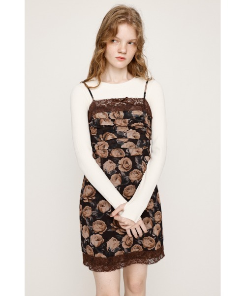 SakuRa様 ワンピース S茶 SLY（スライ） ワンピース FLOWER LACE CAMI S/OP フラワーレース