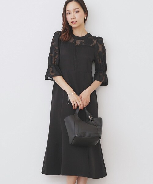 ⭐︎na⭐︎さま専用　　　ディセンバーメイ　メッシュ　ワンピースM ブラック index（インデックス） ワンピース ドッキングマーメイドフレア