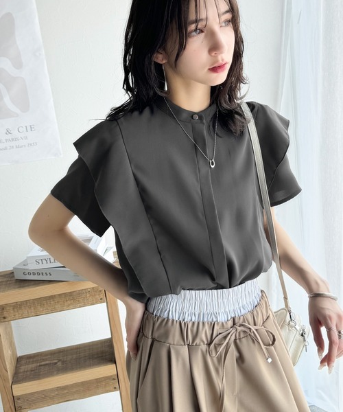 「classicalelf」 半袖ブラウス MEDIUM グレイッシュベージュ レディース_画像8