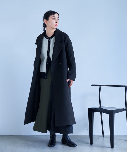 HARE ダブルロングコート チェスターコート ブラック 即完 HARE（ハレ） チェスターコート FREE ブラック レディース : ZOZOTOWN