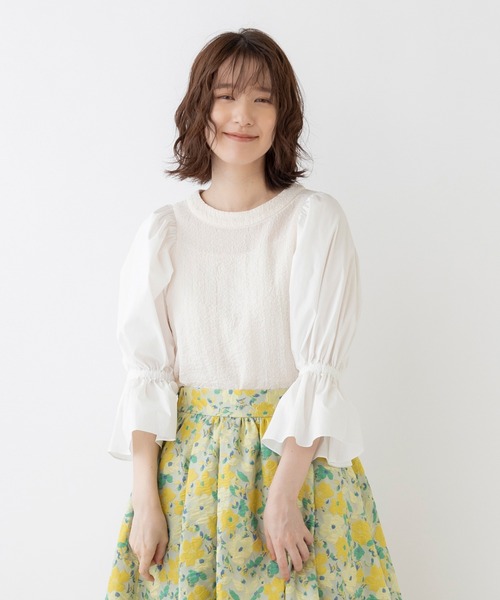 Sono（ソーノ） 7分袖ブラウス 1 ホワイト レディース : ZOZOTOWN 