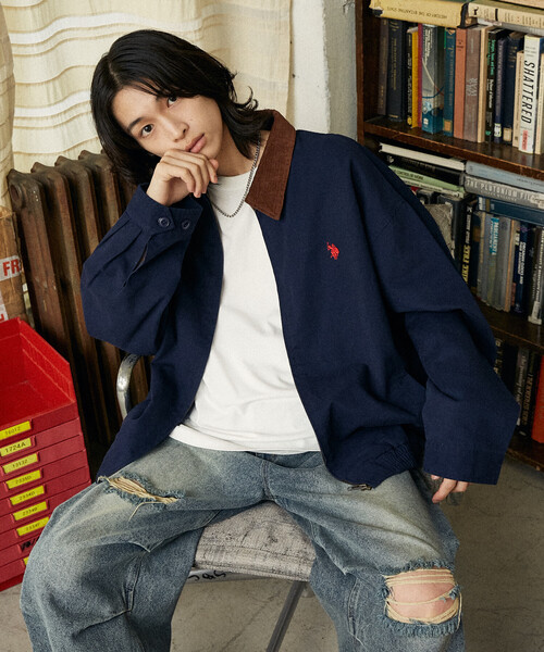 新品【U.S. POLO ASSN. 】ブルゾン　コーデュロイ ブラウン 短丈 U.S.POLO ASSN. ハイネックボリューム中綿スタンドネックブルゾン