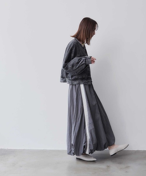 Bulue. デニムジャケット gジャン 「Bulue.」ノーカラーフリンジデニム