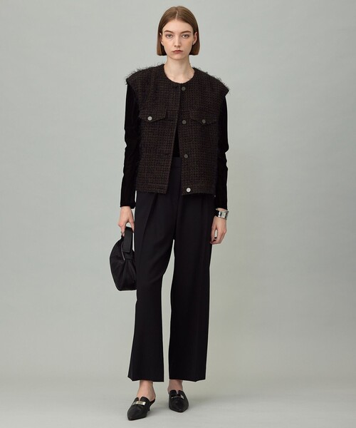 ICB（アイシービー） ベスト ジレ フェザーツイード ベスト レディース